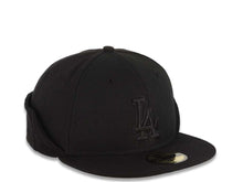 Load image into Gallery viewer, Los Angeles Dodgers New Era MLB 59FIFTY 5950 Fitted Cleencut Cap Hat Black Crown/Visor Black Logo