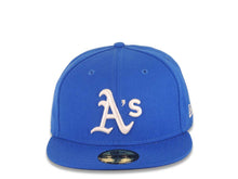 Load image into Gallery viewer, Oakland A's Athletics New Era MLB 59FIFTY 5950 Fitted Cap Hat Light Royal Blue Crown/Visor White Logo