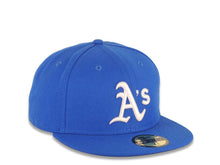 Load image into Gallery viewer, Oakland A's Athletics New Era MLB 59FIFTY 5950 Fitted Cap Hat Light Royal Blue Crown/Visor White Logo