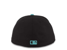 Load image into Gallery viewer, Los Angeles Dodgers New Era MLB 59FIFTY 5950 Fitted Cap Hat Black Crown/Visor Aqua Logo Aqua UV