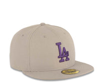 Load image into Gallery viewer, Los Angeles Dodgers New Era MLB 59FIFTY 5950 Fitted Cap Hat Gray Crown/Visor Purple Logo Purple UV
