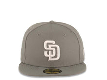 Load image into Gallery viewer, San Diego Padres New Era MLB 59FIFTY 5950 Fitted Cap Hat Gray Crown/Visor White Logo Black UV