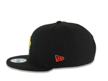 Load image into Gallery viewer, (Rasta Color) San Diego Padres New Era MLB 9FIFTY 950 Snapback Cap Hat Black Crown/Visor Red/Yellow/Green Diagonal Logo Gray UV