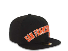 Load image into Gallery viewer, San Francisco Giants New Era MLB 59FIFTY 5950 Fitted Cap Hat Black Crown/Visor Orange/White Script/Text Logo