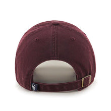 Load image into Gallery viewer, New York Yankees '47 Brand MLB Clean Up Adjustable Cap Hat Maroon Crown/Visor White Logo
