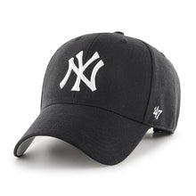 Load image into Gallery viewer, New York Yankees '47 Brand MLB MVP Adjustable Cap Hat Black Crown/Visor White Logo