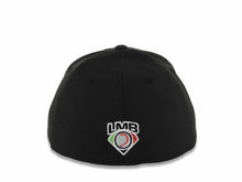 Load image into Gallery viewer, Saraperos de Saltillo New Era LMB 39THIRTY 3930 Flexfit Cap Hat Black Crown/Visor Team Color Logo Black UV