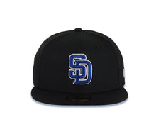Load image into Gallery viewer, San Diego Padres New Era MLB 59FIFTY 5950 Fitted Cap Hat Black Crown/Visor Blue/White Logo