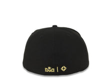 Load image into Gallery viewer, Charros de Jalisco New Era 59FIFTY 5950 Fitted Cap Hat Black Crown/Visor Black/Metallic Gold Logo