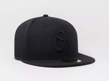 Load image into Gallery viewer, Baltimore Orioles New Era MLB 59FIFTY 5950 Fitted Cap Hat Black Crown/Visor Black Logo