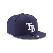 Load image into Gallery viewer, Tampa Bay Rays New Era MLB 9FIFTY 950 Snapback Cap Hat Navy Blue Crown/Visor White/Sky Blue Logo