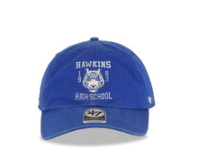 Load image into Gallery viewer, Los Angeles Dodgers '47 Brand MLB Clean Up Adjustable Stranger Things Cap Hat Royal Blue Crown/Visor Team Color Logo (1983 Hawkins High School)