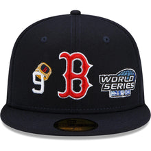 Load image into Gallery viewer, Boston Red Sox New Era MLB 59FIFTY 5950 Fitted Cap Hat Navy Blue Crown/Visor Team Color Logo (9x Count The Rings)