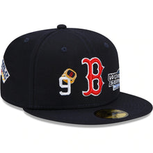 Load image into Gallery viewer, Boston Red Sox New Era MLB 59FIFTY 5950 Fitted Cap Hat Navy Blue Crown/Visor Team Color Logo (9x Count The Rings)