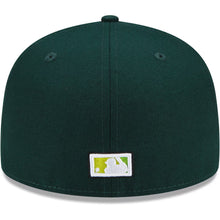 Load image into Gallery viewer, Montreal Expos New Era MLB 59FIFTY 5950 Fitted Cap Hat Dark Green Crown/Visor Light Green/White Logo 40th Anniversary Side Patch