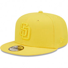 Load image into Gallery viewer, San Diego Padres New Era MLB 9FIFTY 950 Color Pack Snapback Cap Hat Yellow Crown/Visor Yellow Logo