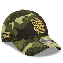 Load image into Gallery viewer, (Youth) San Diego Padres New Era MLB 9FORTY 940 Adjustable Kid Cap Hat Camo Crown/Visor Camo Logo (2022 Armed Forces Day)