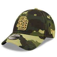 Load image into Gallery viewer, (Youth) San Diego Padres New Era MLB 9FORTY 940 Adjustable Kid Cap Hat Camo Crown/Visor Camo Logo (2022 Armed Forces Day)