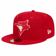 Load image into Gallery viewer, Toronto Blue Jays New Era MLB 59FIFTY 5950 Fitted Cap Hat Red Crown/Visor Red/White Logo 1993 World Series Side Patch Gray UV