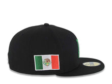 Load image into Gallery viewer, (Mexico Flag Colors) Los Angeles Dodgers New Era MLB 59FIFTY 5950 Fitted Cap Hat Black Crown/Visor Green/White/Red Logo Mexico Flag Side Patch