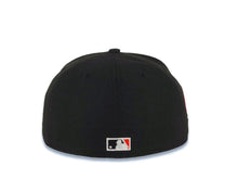 Load image into Gallery viewer, San Diego Padres New Era MLB 59FIFTY 5950 Fitted Cap Hat Black Crown/Visor White Logo Red Roses 1998 World Series Side Patch Red UV