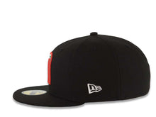 Load image into Gallery viewer, (Youth) Mexico New Era 59FIFTY 5950 Kid Fitted Cap Hat Black Crown/Visor Team Color Logo Mexico Flag Side Patch Green UV