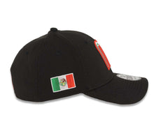 Load image into Gallery viewer, Mexico New Era WBC World Baseball Classic 39THIRTY 3930 Flexfit Cap Hat Black Crown/Visor Team Color Logo Mexico Flag Side Patch