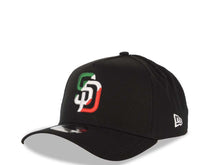 Load image into Gallery viewer, San Diego Padres New Era MLB 9FORTY 940 Adjustable A-Frame Cap Hat Black Crown/Visor Green/White/Red Logo 40th Anniversary Side Patch Gray UV