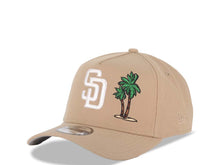 Load image into Gallery viewer, San Diego Padres New Era MLB 9FORTY 940 Adjustable A-Frame Cap Hat Khaki Crown/Visor White Logo With Palm Trees 25th Anniversary Side Patch