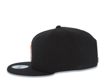 Load image into Gallery viewer, San Diego Padres New Era MLB 9FIFTY 950 Snapback Cap Hat Black Crown/Visor White/Orange Logo 40th Anniversary Side Patch Orange UV