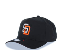 Load image into Gallery viewer, San Diego Padres New Era MLB 9FORTY 940 Adjustable A-Frame Cap Hat Black Crown/Visor White/Orange Logo 40th Anniversary Side Patch Orange UV