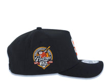 Load image into Gallery viewer, San Diego Padres New Era MLB 9FORTY 940 Adjustable A-Frame Cap Hat Black Crown/Visor White/Orange Logo 40th Anniversary Side Patch Orange UV