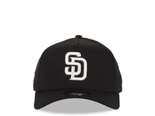 Load image into Gallery viewer, San Diego Padres New Era MLB 9FORTY 940 Adjustable A-Frame Cap Hat Black Crown/Visor White Logo 619 Side Patch Gray UV
