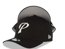 Load image into Gallery viewer, San Diego Padres New Era MLB 9FORTY 940 Adjustable A-Frame Cap Hat Black Crown/Visor White Script P Logo Gray UV