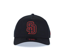 Load image into Gallery viewer, San Diego Padres New Era MLB 9FORTY 940 Adjustable A-Frame Cap Hat Black Crown/Visor Black/Red Logo Red UV