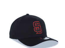 Load image into Gallery viewer, San Diego Padres New Era MLB 9FORTY 940 Adjustable A-Frame Cap Hat Black Crown/Visor Black/Red Logo Red UV
