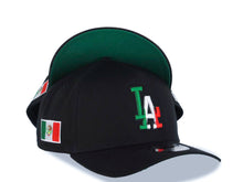 Load image into Gallery viewer, Los Angeles Dodgers New Era MLB 9FORTY 940 Adjustable A-Frame Cap Hat Black Crown/Visor Green/White/Red Logo Mexico Flag Side Patch Green UV
