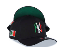 Load image into Gallery viewer, New York Yankees New Era MLB 9FORTY 940 Adjustable A-Frame Cap Hat Black Crown/Visor Green/White/Red Logo Mexico Flag Side Patch Green UV