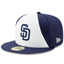Load image into Gallery viewer, San Diego Padres New Era MLB 59FIFTY 5950 Fitted Cap Hat Diamond Era Navy/White Crown Navy Visor Navy Logo Gray UV