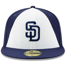 Load image into Gallery viewer, San Diego Padres New Era MLB 59FIFTY 5950 Fitted Cap Hat Diamond Era Navy/White Crown Navy Visor Navy Logo Gray UV