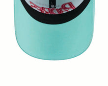 Load image into Gallery viewer, San Diego Padres New Era MLB 9TWENTY 920 Adjustable Cap Hat Light Teal Crown/Visor Magenta Text/Script Logo SD Side Patch