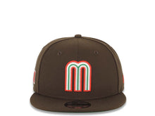 Load image into Gallery viewer, Mexico New Era 9FIFTY 950 Snapback Cap Hat Brown Crown/Visor Red/Green/White Logo Mexico Flag Side Patch Green UV