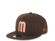 Load image into Gallery viewer, Mexico New Era 9FIFTY 950 Snapback Cap Hat Brown Crown/Visor Red/Green/White Logo Mexico Flag Side Patch Green UV