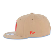 Load image into Gallery viewer, Mexico New Era 9FIFTY 950 Snapback Cap Hat Khaki Crown/Visor Red/White/Green Logo Mexico Flag Side Patch Green UV