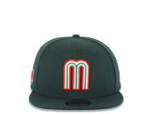 Load image into Gallery viewer, Mexico New Era 9FIFTY 950 Snapback Cap Hat Dark Green Crown/Visor Red/White/Green Logo Mexico Flag Side Patch Gray UV
