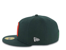 Load image into Gallery viewer, Mexico New Era WBC 59FIFTY 5950 Fitted Cap Hat Dark Green Crown/Visor Team Color Logo Mexico Flag Side Patch Red UV