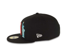 Load image into Gallery viewer, Mexico New Era WBC 59FIFTY 5950 Fitted Cap Hat Black Crown/Visor Team Color Logo With Statue Liberty Mexico Flag Side Patch Gray UV