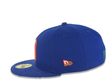 Load image into Gallery viewer, Mexico New Era WBC 59FIFTY 5950 Fitted Cap Hat Royal Blue Crown/Visor Team Color Logo Mexico Flag Side Patch Gray UV