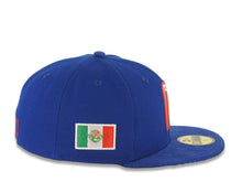 Load image into Gallery viewer, Mexico New Era WBC 59FIFTY 5950 Fitted Cap Hat Royal Blue Crown/Visor Team Color Logo Mexico Flag Side Patch Gray UV