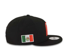 Load image into Gallery viewer, Mexico New Era WBC 9FIFTY 950 Snapback Cap Hat Black Crown/Visor Team Color Logo Mexico Flag Side Patch Gray UV